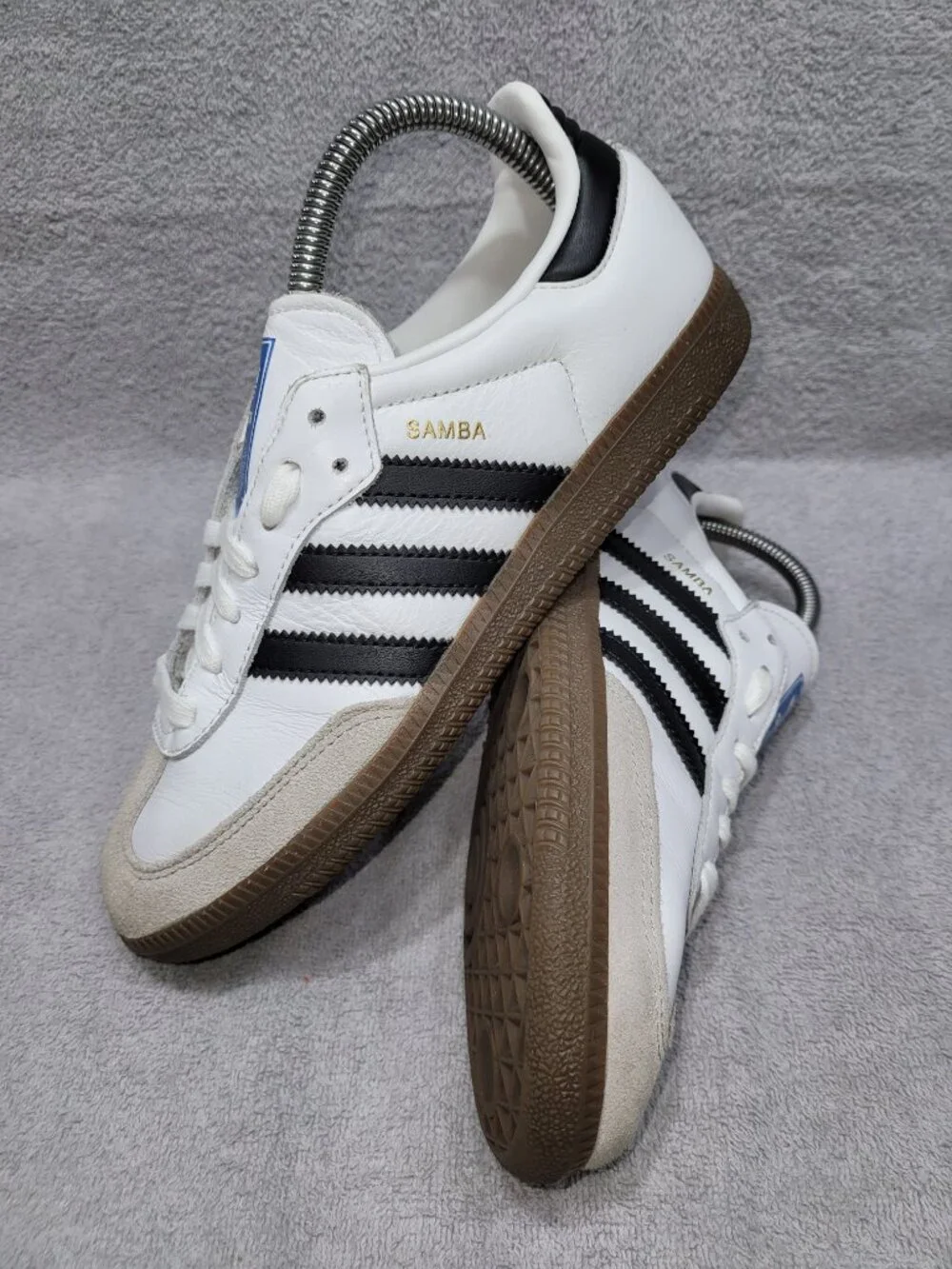 Adidas Samba OG Sneakers IG9030 White/Black Brown Gum Sole Women's/Ladies Size 7